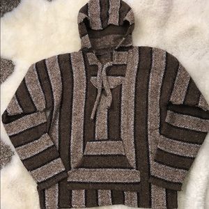 Serape Surfer Baja Hoodie Mexican Blanket Pullover